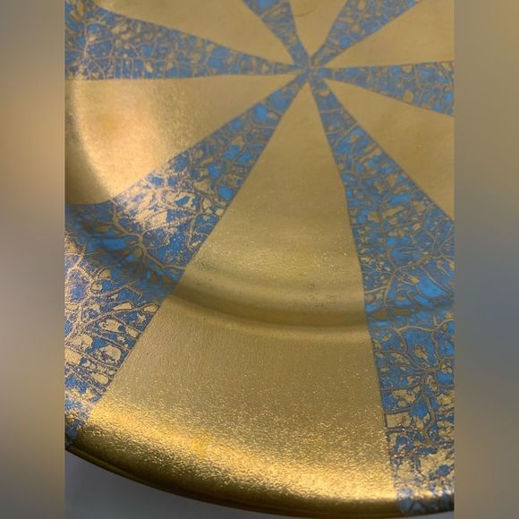 Michael Wainwright Sandra Baccus Gold/Turquoise Salad Plates - Picture 3 of 10